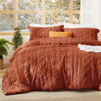 Bedsure Tufted Boho Comforter Set Queen Size - Green Boho Bed Set, GentleSoft™ 3 Pieces Farmhouse-Style Embroidery Bedding, Gifts for Woman, Soft Jacquard Queen Comforter for All Seasons