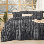 Bedsure Tufted Boho Comforter Set Queen Size - Green Boho Bed Set, GentleSoft™ 3 Pieces Farmhouse-Style Embroidery Bedding, Gifts for Woman, Soft Jacquard Queen Comforter for All Seasons