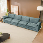 JUMMICO 40" Chaise Lounge Chair for Single Comfy Upholstered Deep Seat Reading Arm Chair Clould Couch for Living Room, Apartment Office, Small Spaces (Dark Blue-3, Single Sofa)
