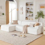 108” Modular Sectional Sofa, Cloud Sectional Couch with Deep Seat, Modern Modular L-Shape Sofa Couch with Chaise,Upholstered Boneless Couches for Living Room Bedroom (Beige, Left Facing Chaise)