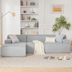 108” Modular Sectional Sofa, Cloud Sectional Couch with Deep Seat, Modern Modular L-Shape Sofa Couch with Chaise,Upholstered Boneless Couches for Living Room Bedroom (Beige, Left Facing Chaise)