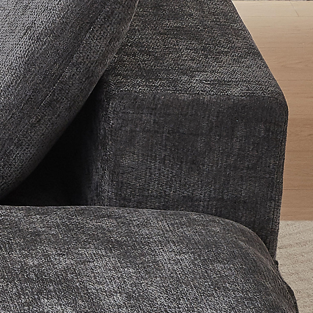 98.4-Inch Oversized Boneless Cloud Couches Deep Seat Foam Sofa Couch with 2 Round Toss Pillows, Luxury Corduroy Upholstered 3 Seat Tufted Loveseat, Cloud Sofa in a Box