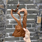 BGCOPPER Wooden Kissing Couple Ornament, Abstract Couple Portrait Sculpture Romantic Love Statue Decor Gift for Women Anniversary Valentine Wedding - 10 Inch