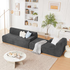 108” Modular Sectional Sofa, Cloud Sectional Couch with Deep Seat, Modern Modular L-Shape Sofa Couch with Chaise,Upholstered Boneless Couches for Living Room Bedroom (Beige, Left Facing Chaise)