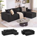 108” Modular Sectional Sofa, Cloud Sectional Couch with Deep Seat, Modern Modular L-Shape Sofa Couch with Chaise,Upholstered Boneless Couches for Living Room Bedroom (Beige, Left Facing Chaise)