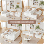 108” Modular Sectional Sofa, Cloud Sectional Couch with Deep Seat, Modern Modular L-Shape Sofa Couch with Chaise,Upholstered Boneless Couches for Living Room Bedroom (Beige, Left Facing Chaise)