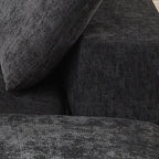 98.4-Inch Oversized Boneless Cloud Couches Deep Seat Foam Sofa Couch with 2 Round Toss Pillows, Luxury Corduroy Upholstered 3 Seat Tufted Loveseat, Cloud Sofa in a Box