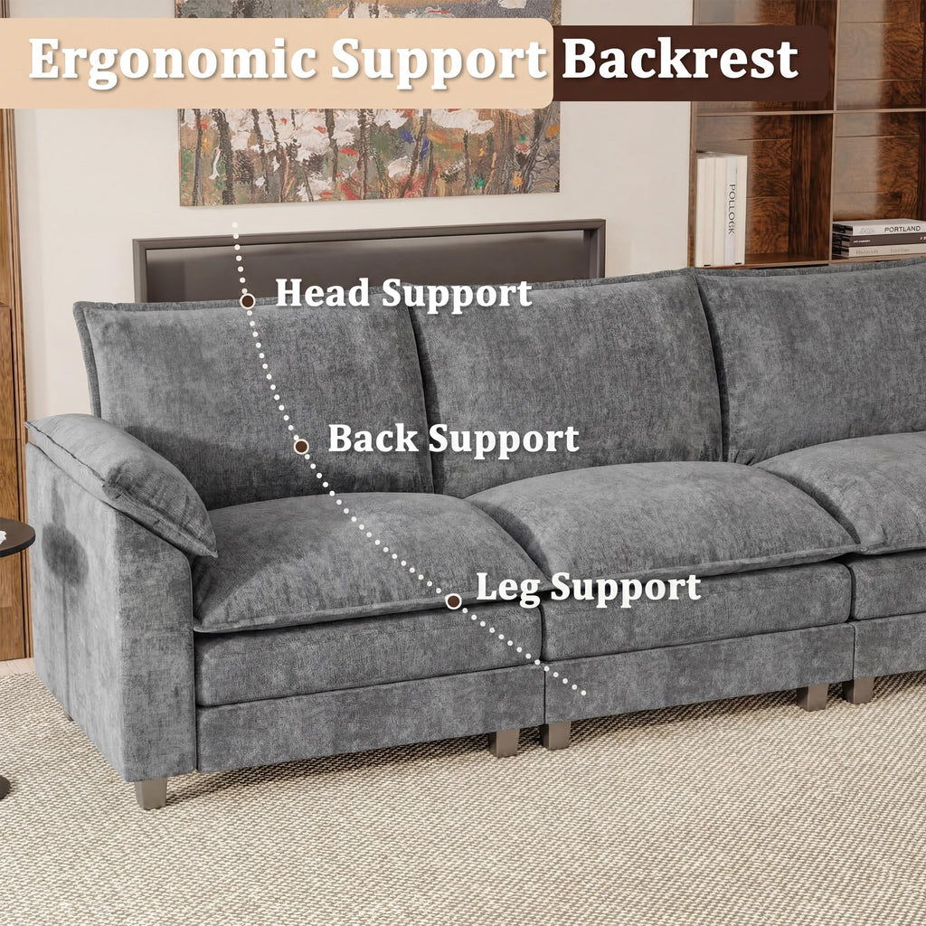 JUMMICO 40" Chaise Lounge Chair for Single Comfy Upholstered Deep Seat Reading Arm Chair Clould Couch for Living Room, Apartment Office, Small Spaces (Dark Blue-3, Single Sofa)