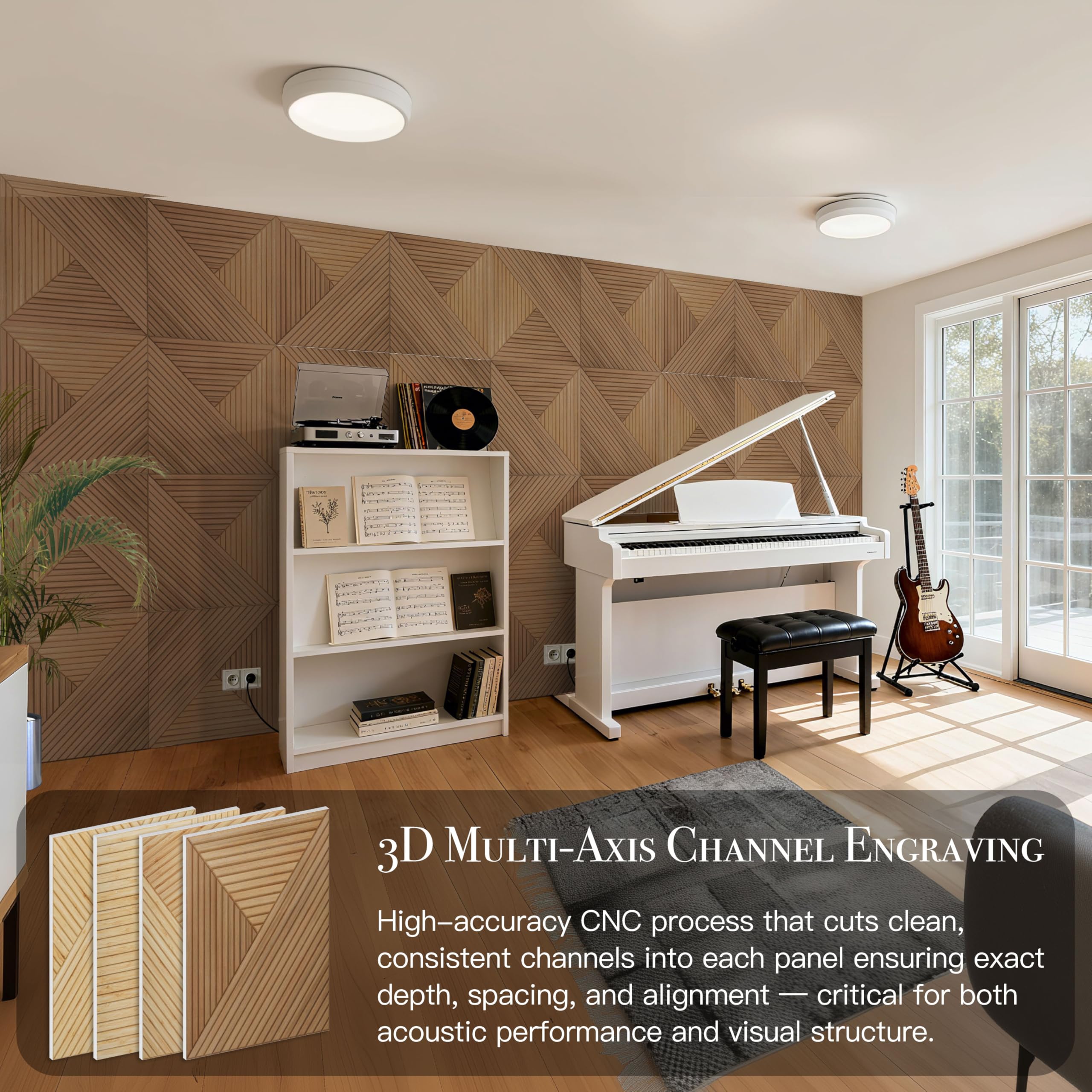Soon Global Acoustical Wall Panels, 6-Piece 23.62 X 23.62 Inches Art Acoustic Panels, Decorative Acoustic Panels, Acoustic Wall Panels, Sound Absorbing Wall Art, Arcadian Vortex