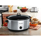 Crock-Pot 7-Quart Manual Slow Cooker, Family Size Serves 8+ People & Fits 6-lb Roast, Removable Stoneware with Warming Setting, Dishwasher Safe for Easy Cleanup, Turquoise