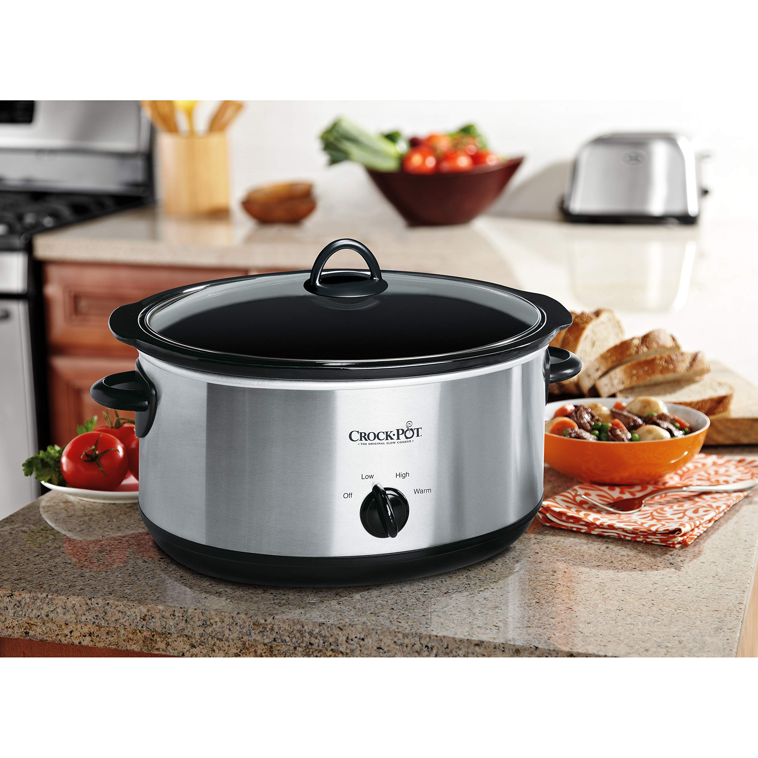 Crock-Pot 7-Quart Manual Slow Cooker, Family Size Serves 8+ People & Fits 6-lb Roast, Removable Stoneware with Warming Setting, Dishwasher Safe for Easy Cleanup, Turquoise