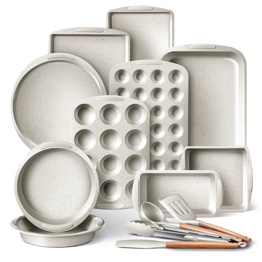 Country Kitchen Nonstick Stackable Bakeware Set - Durable, Easy Release Baking Set- 22 Pc. Includes Silicone Muffin Cups