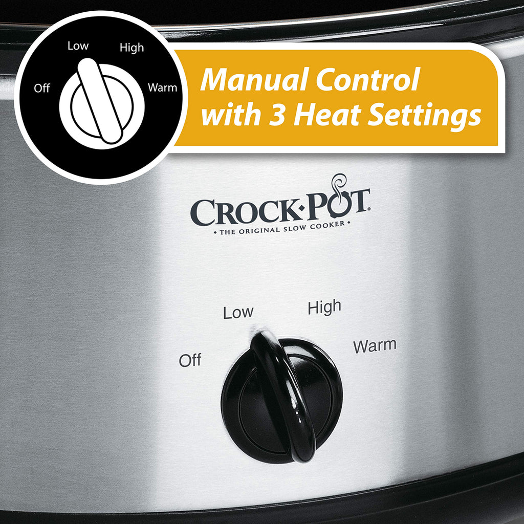 Crock-Pot 7-Quart Manual Slow Cooker, Family Size Serves 8+ People & Fits 6-lb Roast, Removable Stoneware with Warming Setting, Dishwasher Safe for Easy Cleanup, Turquoise