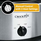Crock-Pot 7-Quart Manual Slow Cooker, Family Size Serves 8+ People & Fits 6-lb Roast, Removable Stoneware with Warming Setting, Dishwasher Safe for Easy Cleanup, Turquoise
