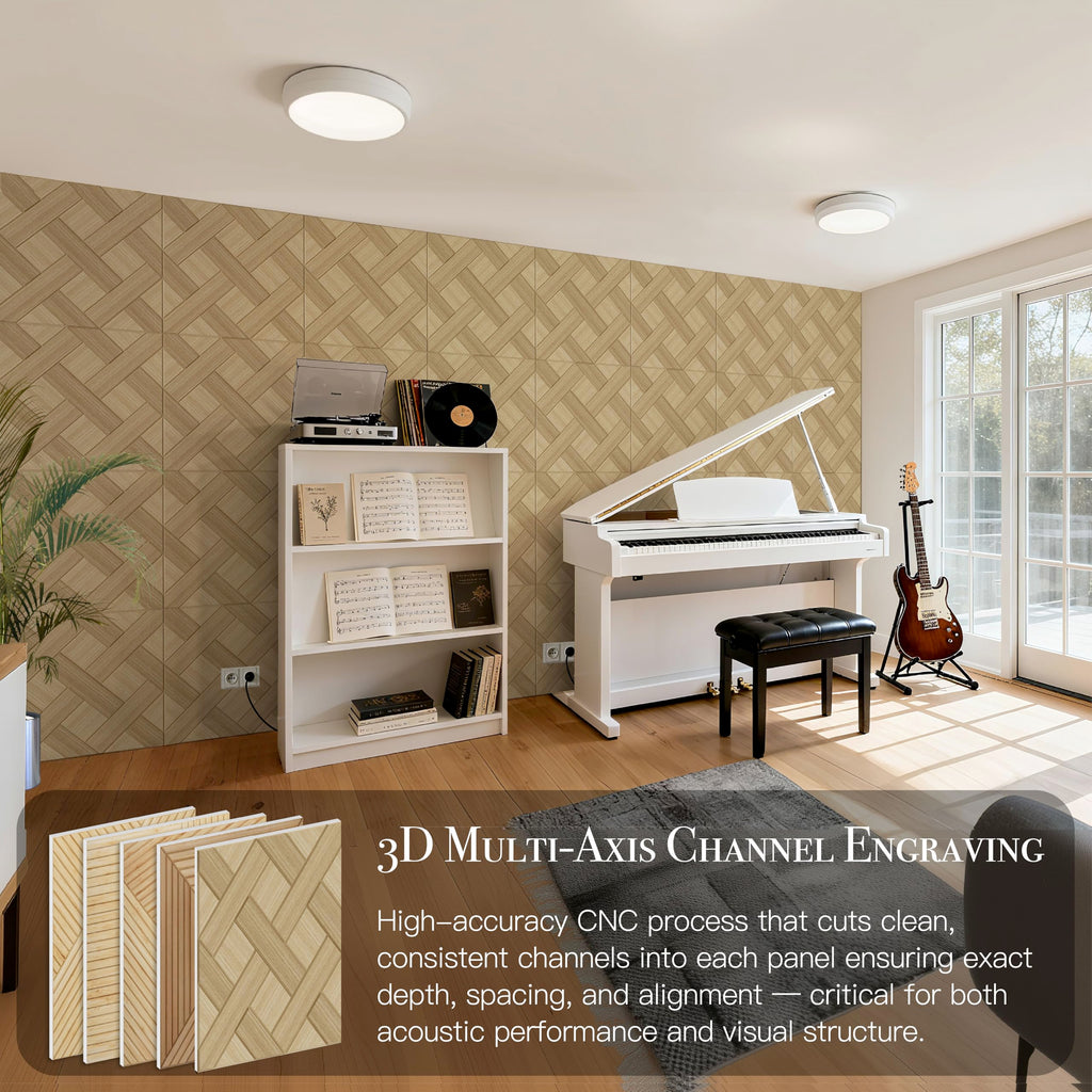 Soon Global Acoustical Wall Panels, 6-Piece 23.62 X 23.62 Inches Art Acoustic Panels, Decorative Acoustic Panels, Acoustic Wall Panels, Sound Absorbing Wall Art, Arcadian Vortex