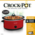 Crock-Pot 7-Quart Manual Slow Cooker, Family Size Serves 8+ People & Fits 6-lb Roast, Removable Stoneware with Warming Setting, Dishwasher Safe for Easy Cleanup, Turquoise