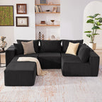 108” Modular Sectional Sofa, Cloud Sectional Couch with Deep Seat, Modern Modular L-Shape Sofa Couch with Chaise,Upholstered Boneless Couches for Living Room Bedroom (Beige, Left Facing Chaise)