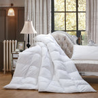Luxurious White Solid Heavy Weight, Palatial King Size Goose Feathers Down Comforter for Winter Weather, 120 X 98 inches, Premium Baffle Box, 100% Egyptian Cotton Cover, 95 oz. Fill Weight