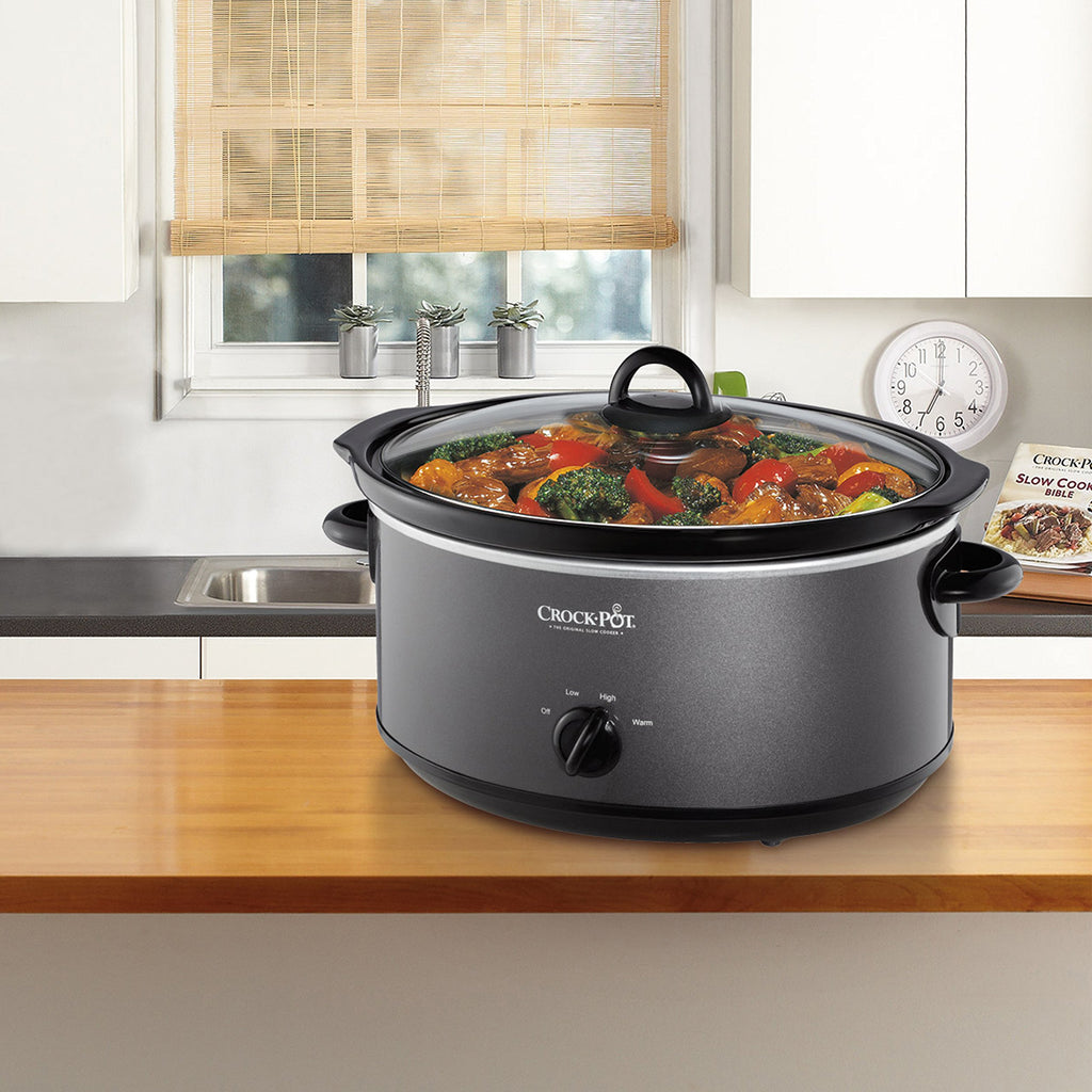 Crock-Pot 7-Quart Manual Slow Cooker, Family Size Serves 8+ People & Fits 6-lb Roast, Removable Stoneware with Warming Setting, Dishwasher Safe for Easy Cleanup, Turquoise