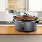 Crock-Pot 7-Quart Manual Slow Cooker, Family Size Serves 8+ People & Fits 6-lb Roast, Removable Stoneware with Warming Setting, Dishwasher Safe for Easy Cleanup, Turquoise