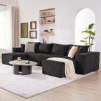 108” Modular Sectional Sofa, Cloud Sectional Couch with Deep Seat, Modern Modular L-Shape Sofa Couch with Chaise,Upholstered Boneless Couches for Living Room Bedroom (Beige, Left Facing Chaise)