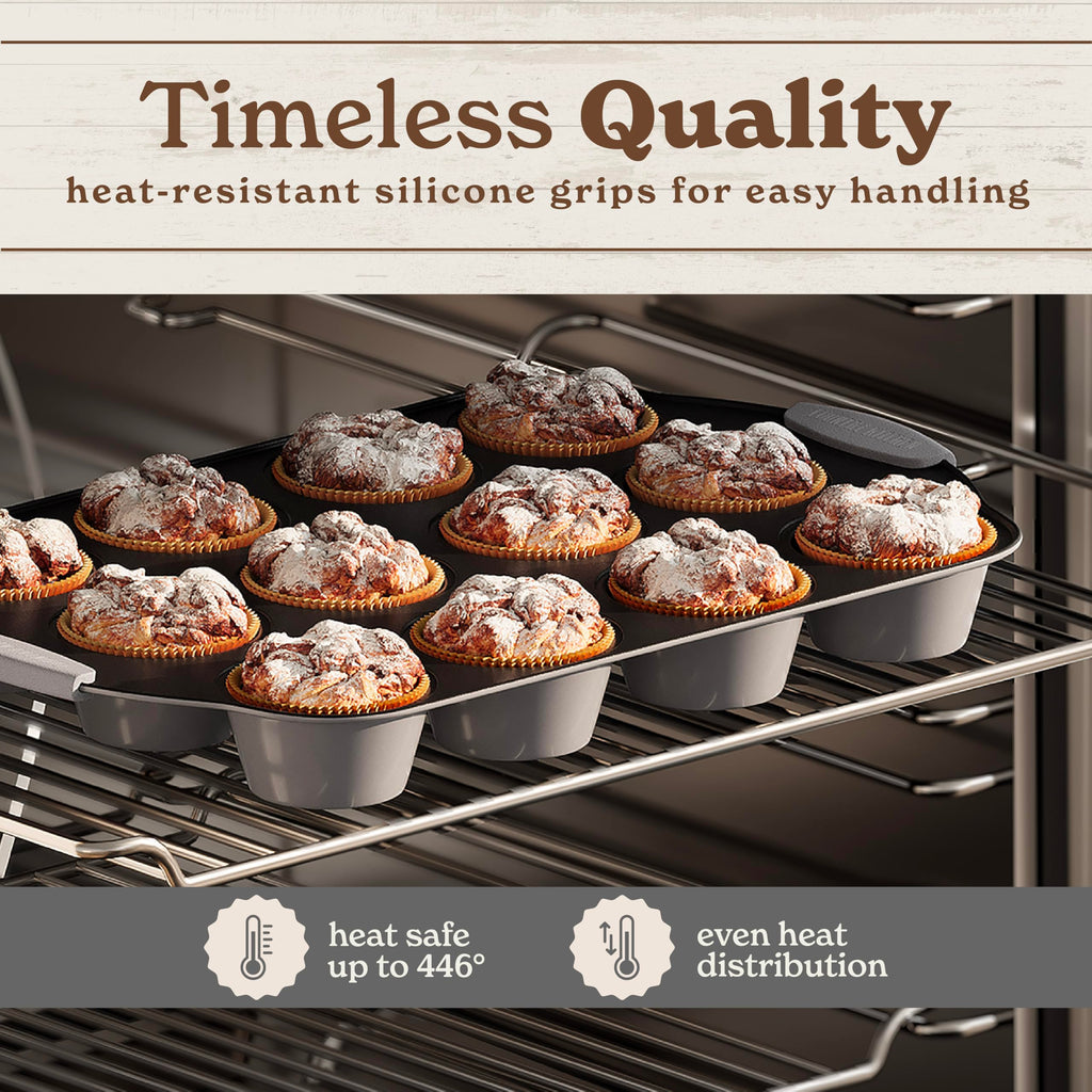 Country Kitchen Nonstick Stackable Bakeware Set - Durable, Easy Release Baking Set- 22 Pc. Includes Silicone Muffin Cups