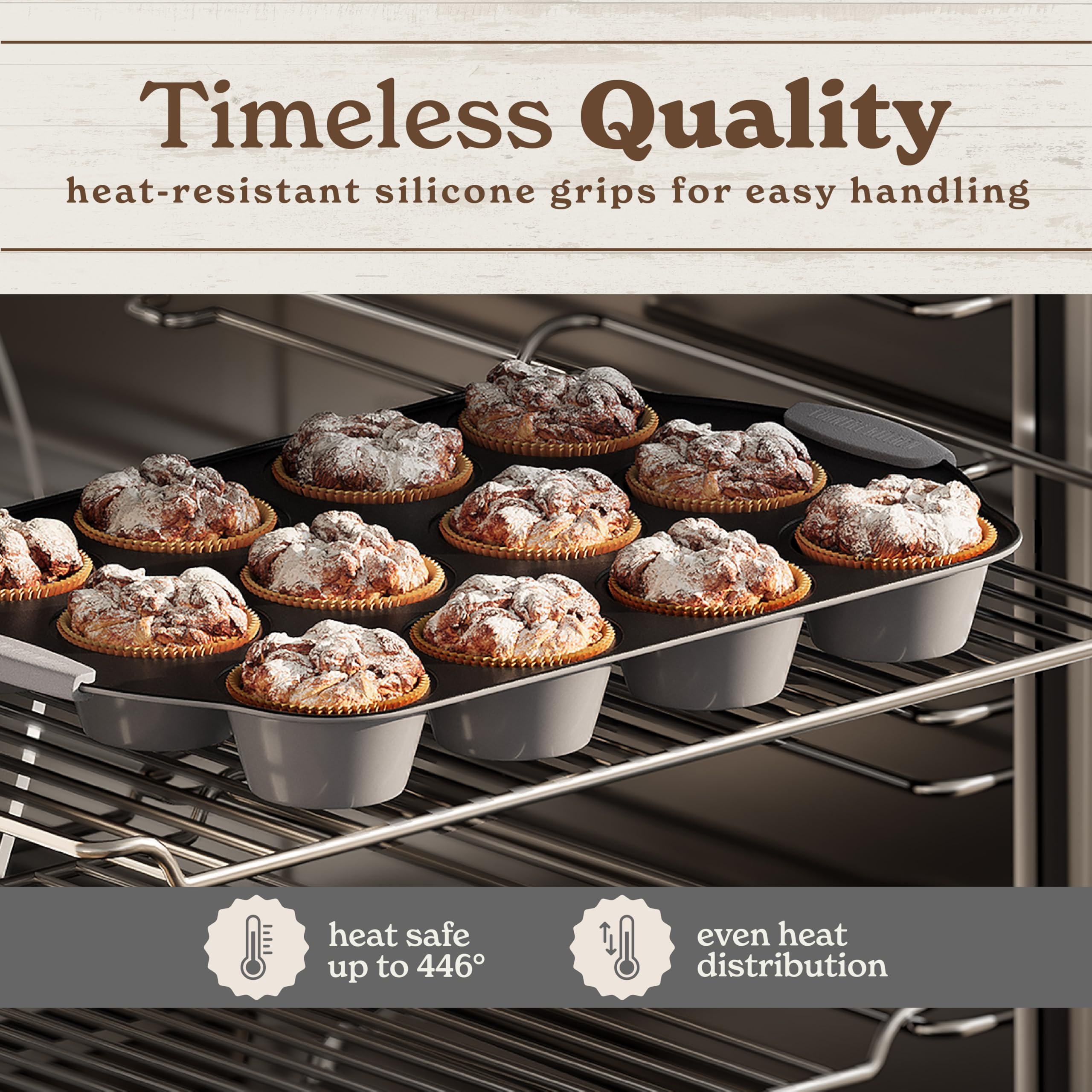 Country Kitchen Nonstick Stackable Bakeware Set - Durable, Easy Release Baking Set- 22 Pc. Includes Silicone Muffin Cups
