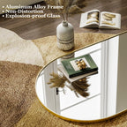 HARRITPURE 64"x21" Arched Full Length Mirror Floor Mirrors with Aluminum Alloy Frame Free-Standing Wall Mounted or Leaning Large Bedroom Dressing Mirror Modern & Contemporary Decor for Home,Black