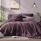 Monbix Queen Comforter Set - 7 Pieces Cationic Dyeing Autumn Leaf Bed in a Bag Queen Bedding Sets with Comforter, Sheets, Pillowcases & Shams, Reversible Bedding Comforters Sets