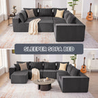 108” Modular Sectional Sofa, Cloud Sectional Couch with Deep Seat, Modern Modular L-Shape Sofa Couch with Chaise,Upholstered Boneless Couches for Living Room Bedroom (Beige, Left Facing Chaise)
