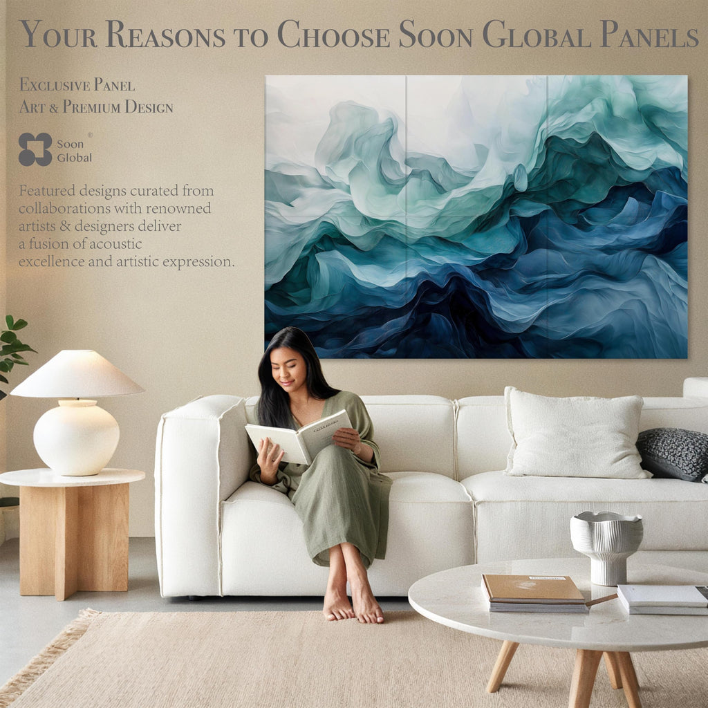 Soon Global Acoustical Wall Panels, 6-Piece 23.62 X 23.62 Inches Art Acoustic Panels, Decorative Acoustic Panels, Acoustic Wall Panels, Sound Absorbing Wall Art, Arcadian Vortex