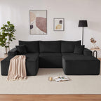 108” Modular Sectional Sofa, Cloud Sectional Couch with Deep Seat, Modern Modular L-Shape Sofa Couch with Chaise,Upholstered Boneless Couches for Living Room Bedroom (Beige, Left Facing Chaise)