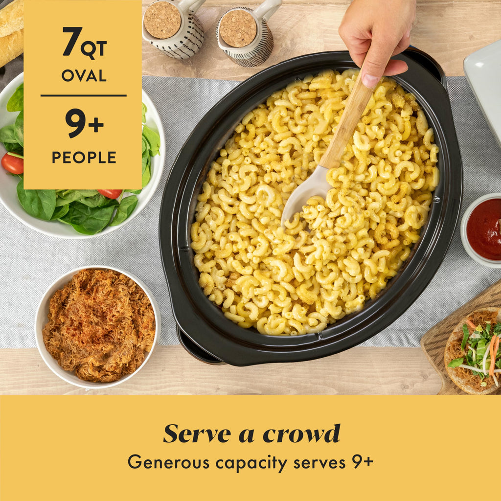 Crock-Pot 7-Quart Manual Slow Cooker, Family Size Serves 8+ People & Fits 6-lb Roast, Removable Stoneware with Warming Setting, Dishwasher Safe for Easy Cleanup, Turquoise