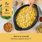 Crock-Pot 7-Quart Manual Slow Cooker, Family Size Serves 8+ People & Fits 6-lb Roast, Removable Stoneware with Warming Setting, Dishwasher Safe for Easy Cleanup, Turquoise
