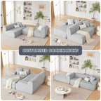 108” Modular Sectional Sofa, Cloud Sectional Couch with Deep Seat, Modern Modular L-Shape Sofa Couch with Chaise,Upholstered Boneless Couches for Living Room Bedroom (Beige, Left Facing Chaise)