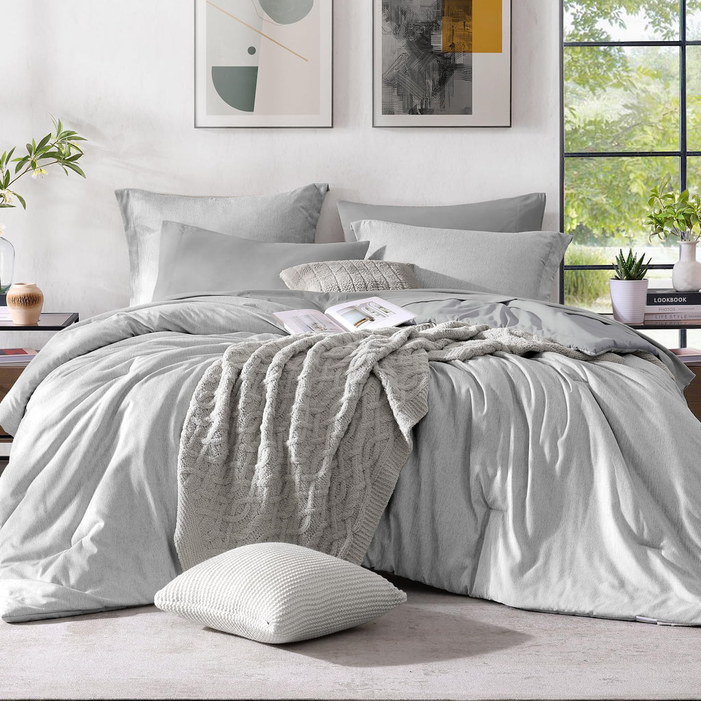 Monbix Queen Comforter Set - 7 Pieces Cationic Dyeing Autumn Leaf Bed in a Bag Queen Bedding Sets with Comforter, Sheets, Pillowcases & Shams, Reversible Bedding Comforters Sets