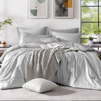 Monbix Queen Comforter Set - 7 Pieces Cationic Dyeing Autumn Leaf Bed in a Bag Queen Bedding Sets with Comforter, Sheets, Pillowcases & Shams, Reversible Bedding Comforters Sets