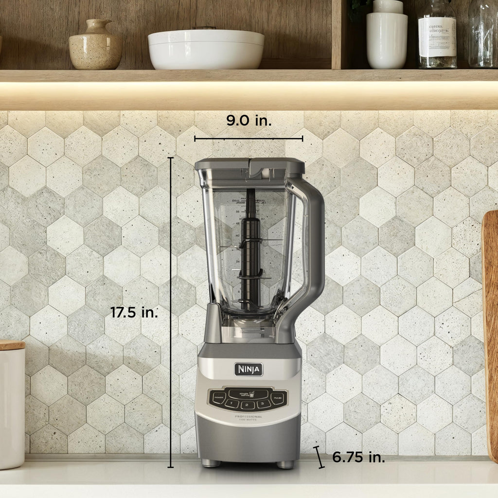 Ninja Kitchen System | All-in-One Food Processor & Blender for Smoothies | Includes Pitcher, (2) 16 oz. To-Go Cups & 8-Cup Bowl | Makes Salsa, Dough, Shakes, & Frozen Drinks | 1500W | Black | BL770