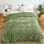 Aganear Fleece Throw Blanket - Cozy Soft Lightweight Fuzzy Throw Blanket for Women Portable Throw Blankets for Couch, Warm Present for Birthday, Christmas, Halloween, Housewarming(50"x60", Khaki)